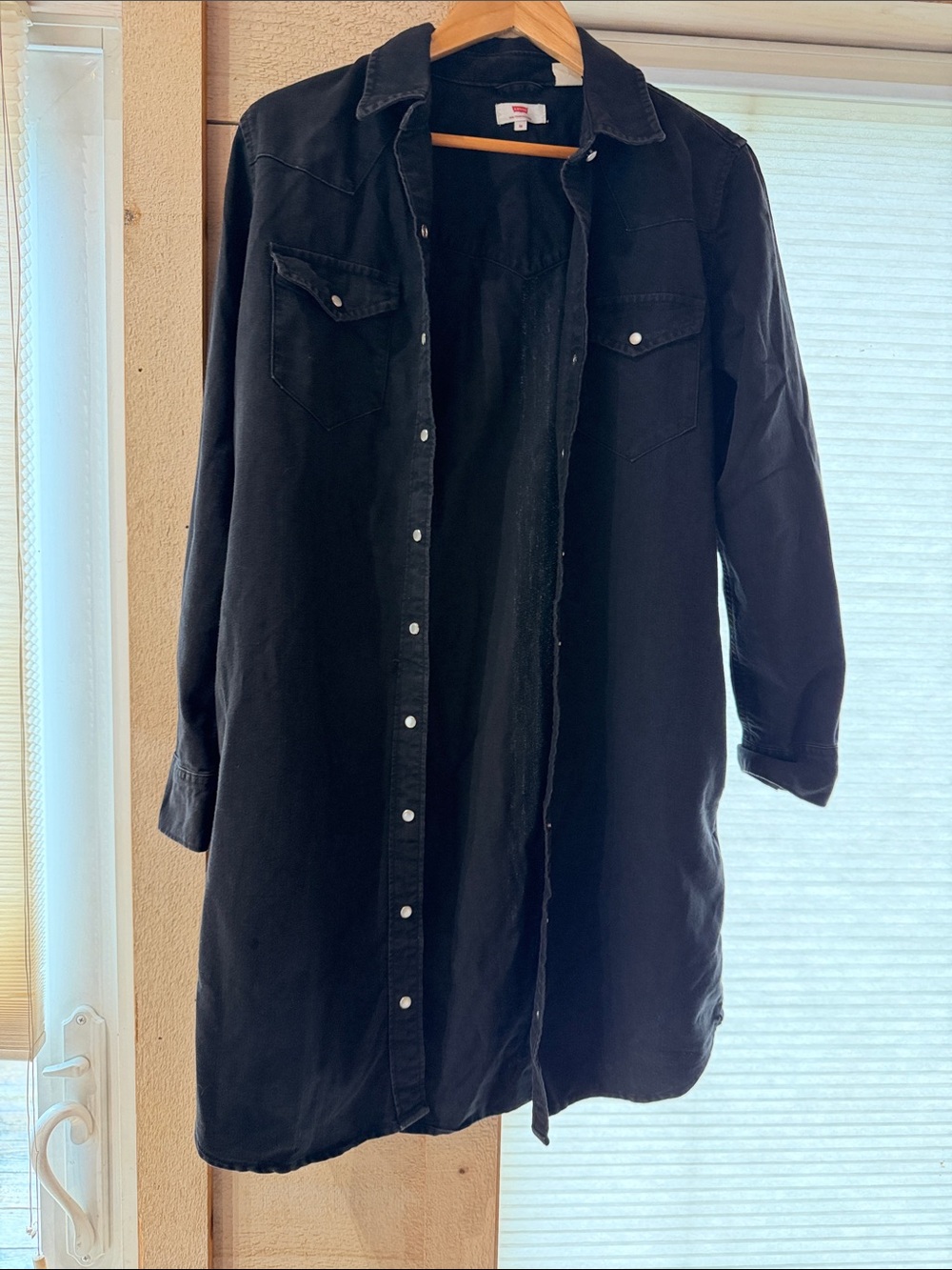 Levi's Black Longline Jean Shirt Jacket